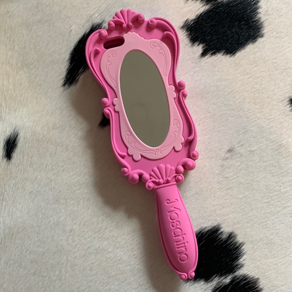 MOSCHINO mirrored cell phone case